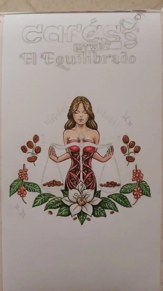 Diseñando etiqueta El Equilibrado 1