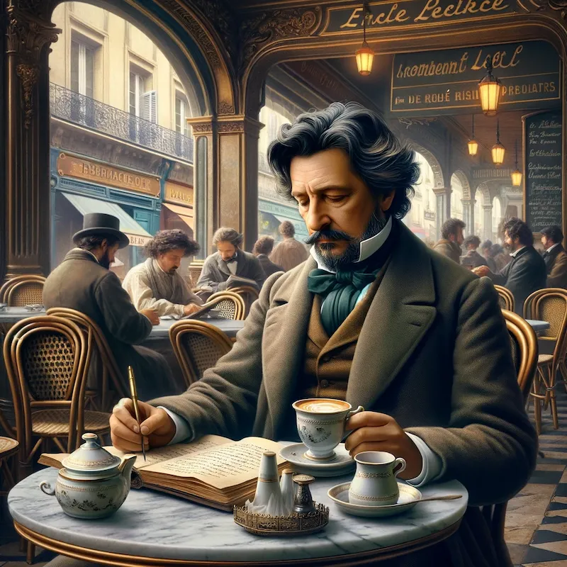 Honoré de Balzac tomando café