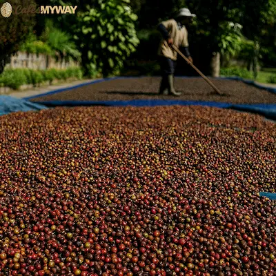 secado café Indonesia