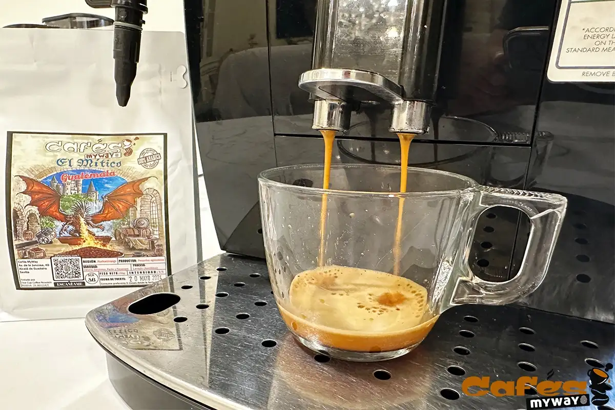 Haciendo café en la Delongui Magnifica S