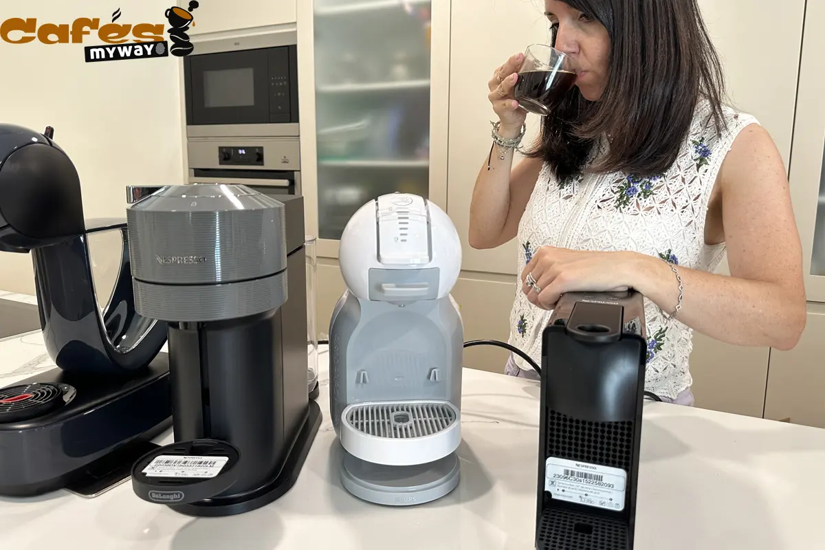 probando café Nespresso vs Dolce Gusto