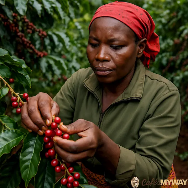Recolectando café Kenia