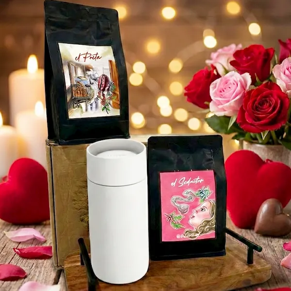 Regalo de San Valentín de café con vaso Fellow