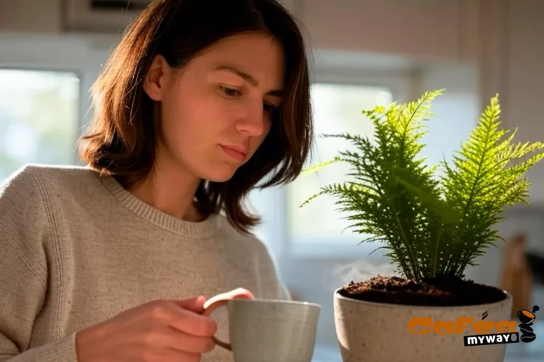 usando café liquido en plantas