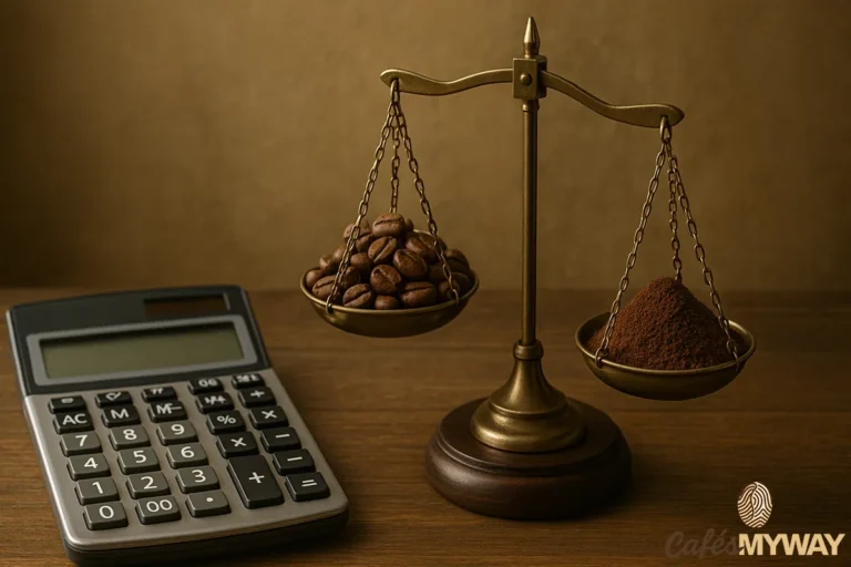 calculadora de café en grano a molido
