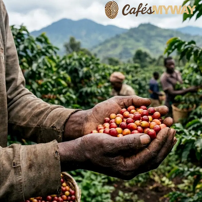 Recolectando café en Congo