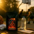 Etiqueta personalizable Baloncesto con fuego