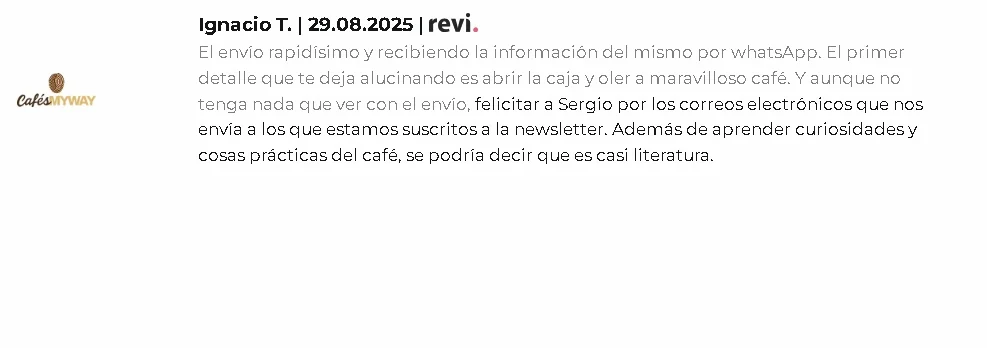 Opinión newsletter Cafés Myway 3