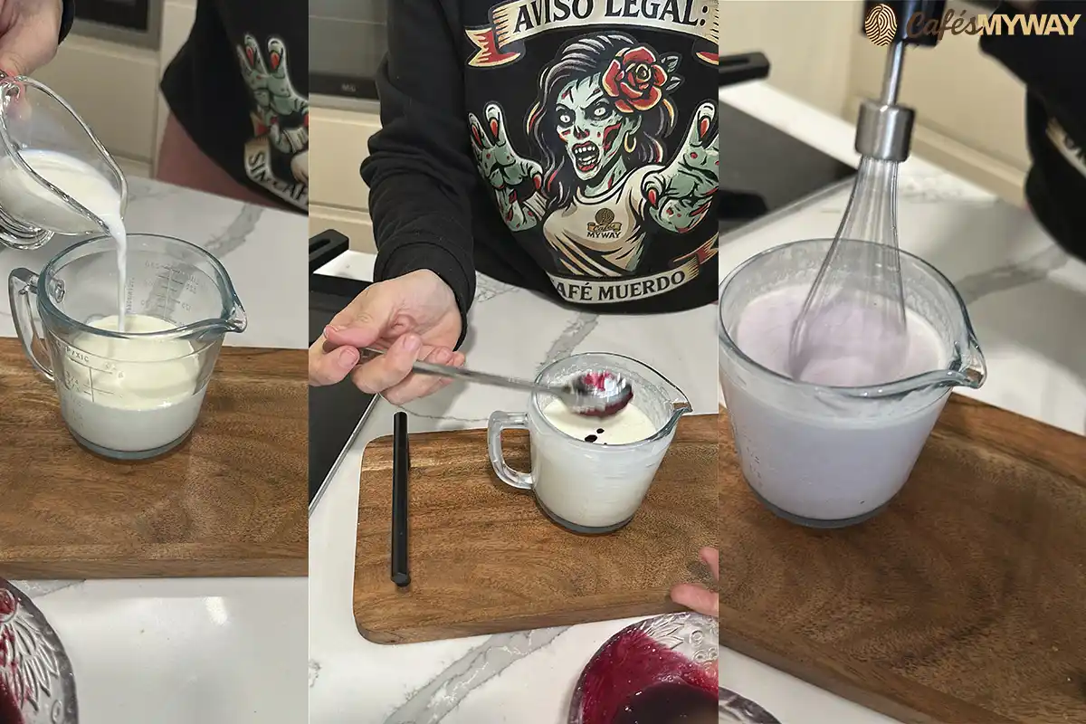 Lidia Zafra haciendo crema de arándanos