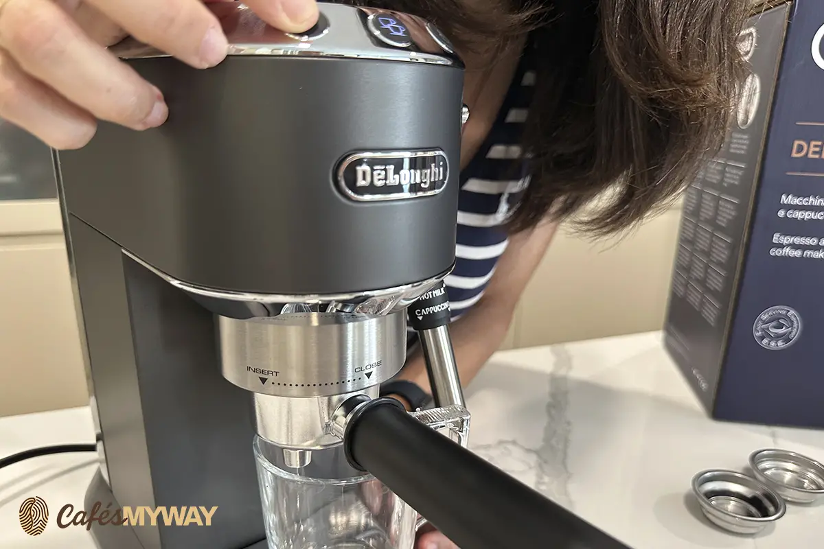 test botones cafetera express Delongui Dedica