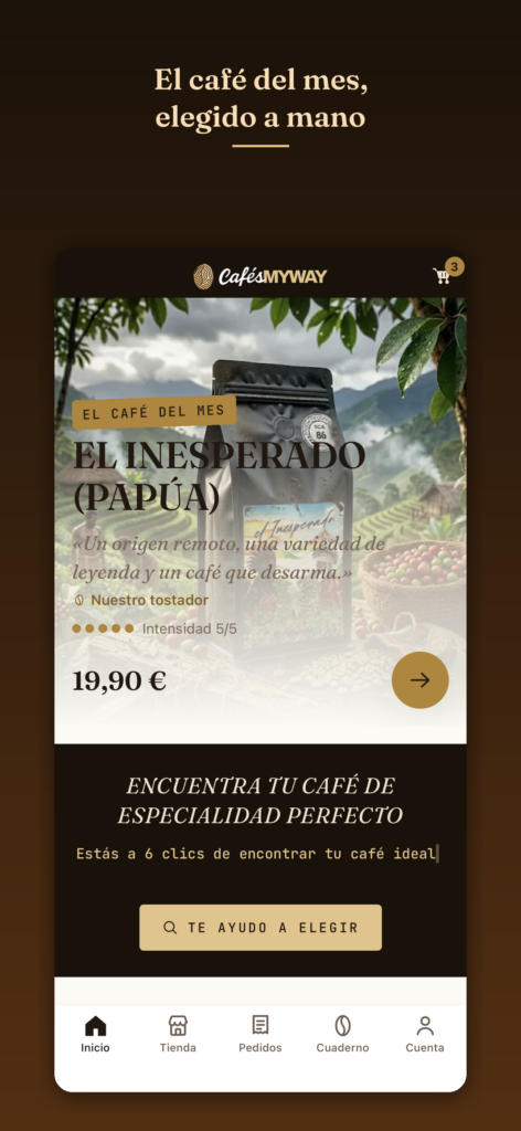 La app de Cafés MyWay: el café del mes en la portada
